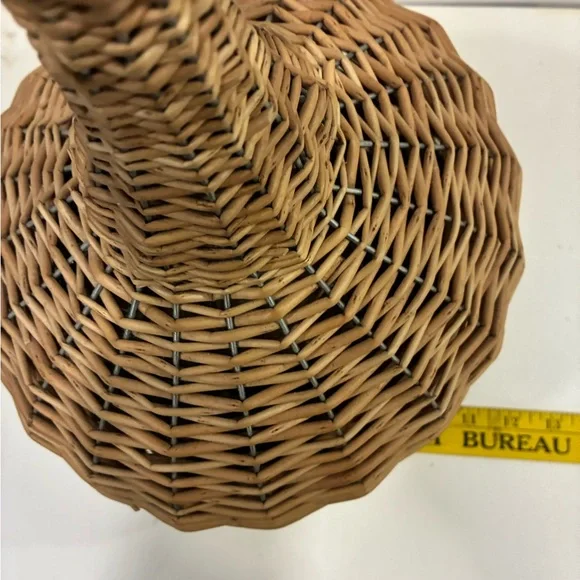 Rattan Rope and Wire Vase with Small Glass Bottle as a Vase in top for Flowers - Picture 9 of 13